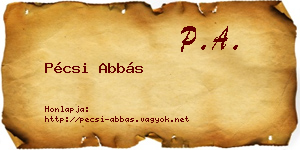 Pécsi Abbás névjegykártya